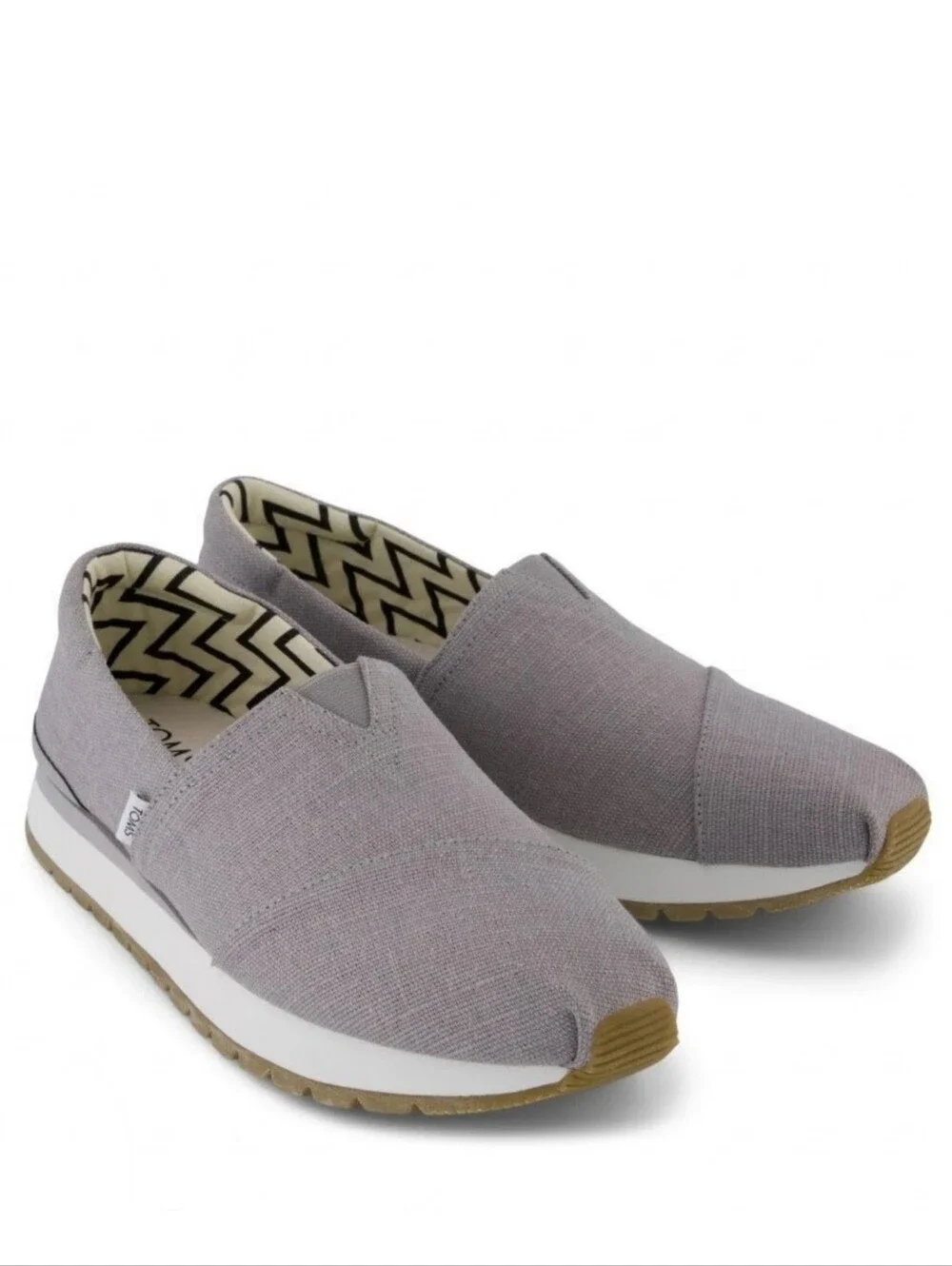 TOMS Women's Resident Plus Drizzle Grey Heritage Canvas Slip-On Sneakers 10